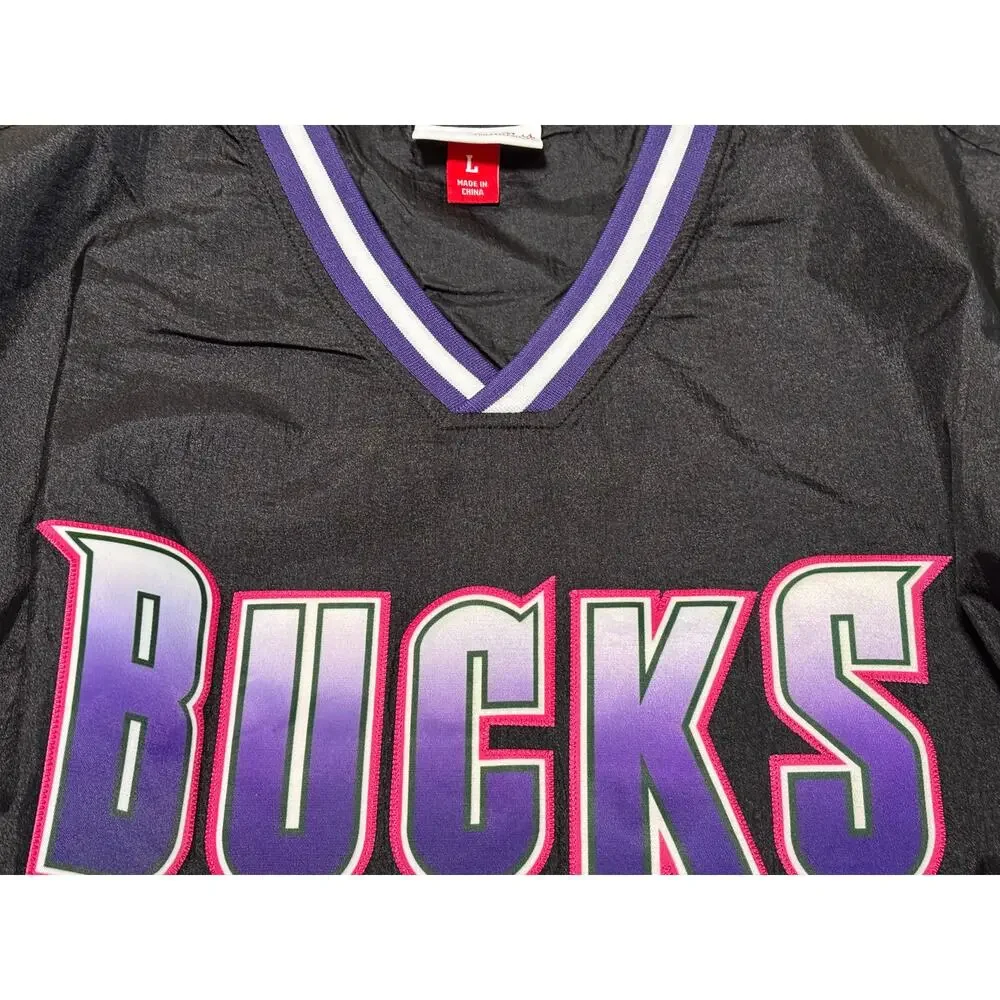Milwaukee Bucks Mitchell & Ness NBA Wind Breaker Jacket Men’s Large L NWOT New